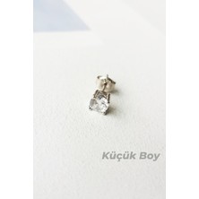 MorMajor Silver Tekli Ithal Küçük Boy Tektaş Gümüş Küpe