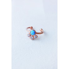 MorMajor Silver Tekli Opal Taşlı Gümüş Kıkırdak