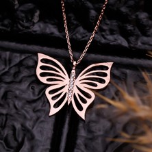 Byes 925 Ayar Gümüş Zarif Kelebek Kolye