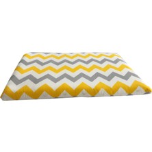 Vip Home Concept Kedi ve Köpek Taşıma Çantası Minderi Yıkanabilir Fermuarlı 40X25X3 Cm-Sarı Gri Zikzak