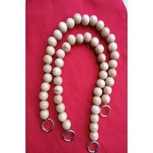 Emtory Home 2 Adet 40CM Ahşap Cilalı Çanta Sapı - Çanta Askısı - Yaylı Kancalı