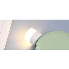 Profisher USB Gece Işığı Yuvarlak Işık Taşınabilir Okuma Işığı Sarı