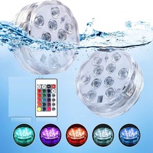 Rgb Havuz Işığı Led Işıklı Bardak Altlığı Rgb Submersible Led Light IP68 Remote Control Su Geçirmez