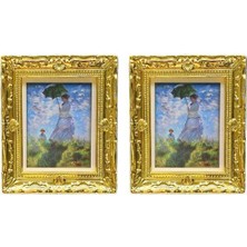 Fenteer 2x1: 12 Dollhouse Gold Picture Frame Minyatür Daisy Kadın Dekor Aksesuar B 2 Pcs (Yurt Dışından)