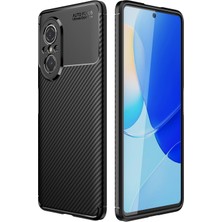 Microcase Huawei Nova 9 Se Maxy Serisi Carbon Fiber Silikon Kılıf - Siyah AL3413