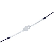 Diamond Line-Gülaylar 14 Ayar Sarı-Beyaz Altın Kalp Bileklik