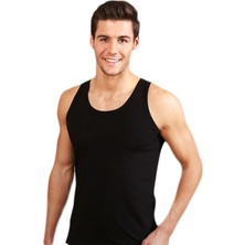 Berrak 1022 Siyah Klasik 6'lı Askılı Erkek Atlet %100 Pamuk