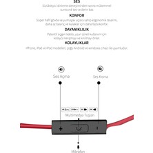 Micropack Mikrofonlu Kulak İçi Duyarlılık 110+3dB xiaomi,huawei,IOS,samsung uyumlu Kırmızı-Siyah Telefon Kulaklığı EM-113