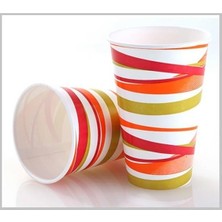 Bencup Karton Bardak 12 Oz Çizgili Paket 40'lı 6,2 G. 190+18 Kağıt Gramaj