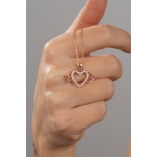Essare 925 Ayar Gümüş Kadın Uçuşan Kalp Kolye ESSAKLY608