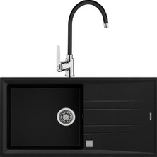 Teka Stone 60 L-Tg Karbon Siyah Granit Mutfak Evye+ In 995 Armatür Seti