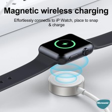 Microsonic Apple Watch Se 40MM Masaüstü Manyetik Hızlı Şarj Aygıtı - Type-C Kablosu Beyaz
