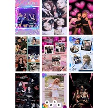 Blackpink Fotokart  Yeni Model 9 Adet Kesilmiş  8*6 cm Pvc Kaplı Süper Hd Kaliteli Baskılı Fotokart