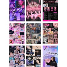 Blackpink Fotokart 9 Adet Kesilmiş  8*6 cm Pvc Kaplı Süper Hd Kaliteli Baskılı Fotokart