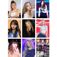 Yuna Itzy  Fotokart 9 Adet Kesilmiş  8*6 cm Pvc Kaplı Süper Hd Kaliteli Baskılı Fotokart
