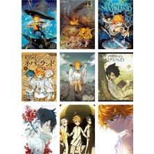 The Promised Neverland Fotokart 9 Adet Kesilmiş  8*6 cm Pvc Kaplı Süper Hd Kaliteli Baskılı