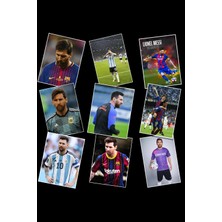 Messi Fotokart 9 Adet 8*6 cm Pvc Kaplı Kaliteli Parlak Baskılı Fotokart