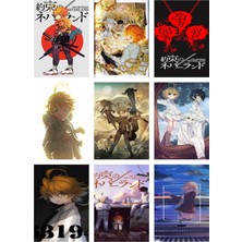 The Promised Neverland Fotokart 9 Adet Kesilmiş  8*6 cm Pvc Kaplı Süper Hd Kaliteli Baskılı