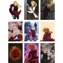 Edward Elric Fotokart 9 Adet Kesilmiş  8*6 cm Pvc Kaplı Süper Hd Kaliteli Baskılı Fotokart