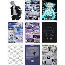 Killua Zoldyck Hunter x Hunter Fotokart 9 Adet Kesilmiş  8*6 cm Pvc Kaplı Süper Hd Kaliteli