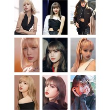 Lisa Blackpink Fotokart 9 Adet Kesilmiş  8*6 cm Pvc Kaplı Süper Hd Kaliteli Baskılı Fotokart