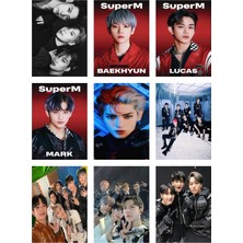 Superm Kpop Fotokart 9 Adet Kesilmiş  8*6 cm Pvc Kaplı Süper Hd Kaliteli Baskılı Fotokart