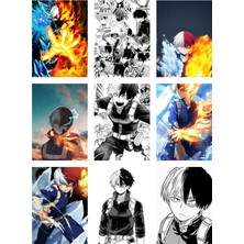 Shoto Todoroki Fotokart 9 Adet Kesilmiş  8*6 cm Pvc Kaplı Süper Hd Kaliteli Baskılı Fotokart