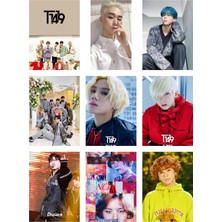 T 1419 Kpop Fotokart 9 Adet Kesilmiş  8*6 cm Pvc Kaplı Süper Hd Kaliteli Baskılı Fotokart