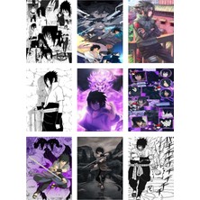 Sasuke Uchiha Fotokart 9 Adet Kesilmiş  8*6 cm Pvc Kaplı Süper Hd Kaliteli Baskılı Fotokart