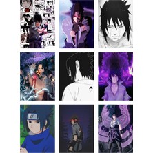 Sasuke Uchiha Fotokart 9 Adet Kesilmiş  8*6 cm Pvc Kaplı Süper Hd Kaliteli Baskılı Fotokart