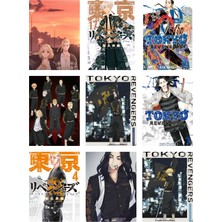 Tokyo Revengers Fotokart 9 Adet Kesilmiş  8*6 cm Pvc Kaplı Süper Hd Kaliteli Baskılı Fotokart