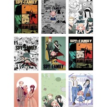Spy x Family Fotokart 9 Adet Kesilmiş  8*6 cm Pvc Kaplı Süper Hd Kaliteli Baskılı Fotokart
