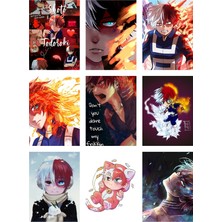 Shoto Todoroki Fotokart 9 Adet Kesilmiş  8*6 cm Pvc Kaplı Süper Hd Kaliteli Baskılı Fotokart