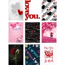 Aşk Seni Seviyorum Fotokart 9 Adet Kesilmiş  8*6 cm Pvc Kaplı Süper Hd Kaliteli Baskılı Fotokart