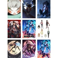 Black Fox Anime Fotokart 9 Adet Kesilmiş  8*6 cm Pvc Kaplı Süper Hd Kaliteli Baskılı Fotokart