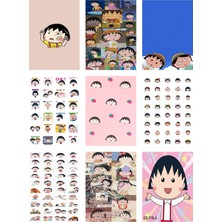 Chibi Maruko Chan Fotokart 9 Adet Kesilmiş  8*6 cm Pvc Kaplı Süper Hd Kaliteli Baskılı Fotokart