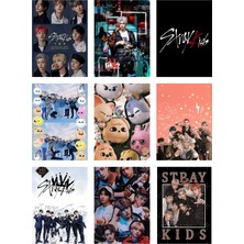 Stray Kids Fotokart 9 Adet Kesilmiş  8*6 cm Pvc Kaplı Süper Hd Kaliteli Baskılı Fotokart