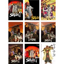 Samurai 7 Fotokart 9 Adet Kesilmiş  8*6 cm Pvc Kaplı Süper Hd Kaliteli Baskılı Fotokart