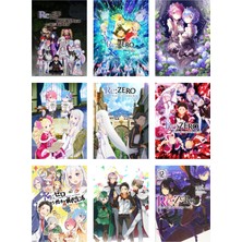 Re Zero Fotokart 9 Adet Kesilmiş  8*6 cm Pvc Kaplı Süper Hd Kaliteli Baskılı Fotokart