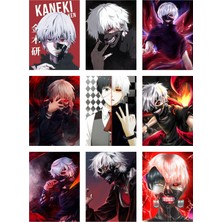 Kaneki Ken Fotokart 9 Adet Kesilmiş  8*6 cm Pvc Kaplı Süper Hd Kaliteli Baskılı Fotokart