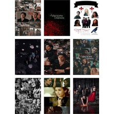 The Vampire Diaries Fotokart 9 Adet Kesilmiş  8*6 cm Pvc Kaplı Süper Hd Kaliteli Baskılı Fotokart