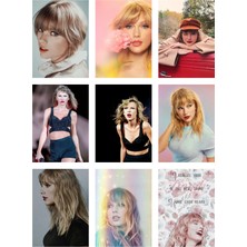 Taylor Swift Fotokart 9 Adet Kesilmiş  8*6 cm Pvc Kaplı Süper Hd Kaliteli Baskılı Fotokart