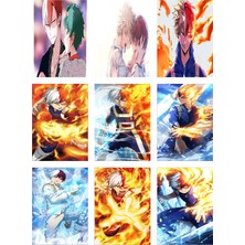 Shoto Todoroki Fotokart 9 Adet Kesilmiş  8*6 cm Pvc Kaplı Süper Hd Kaliteli Baskılı Fotokart