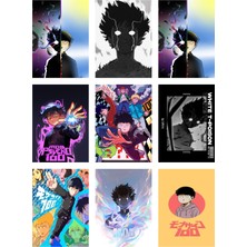 Mob Psycho 100 Fotokart 9 Adet Kesilmiş  8*6 cm Pvc Kaplı Süper Hd Kaliteli Baskılı Fotokart