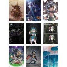 Made In Abyss Fotokart 9 Adet Kesilmiş  8*6 cm Pvc Kaplı Süper Hd Kaliteli Baskılı Fotokart