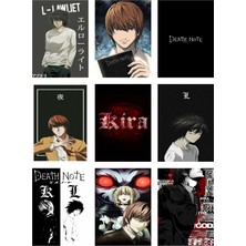 Light Yagami Death Note  Fotokart 9 Adet Kesilmiş  8*6 cm Pvc Kaplı Süper Hd Kaliteli Baskılı