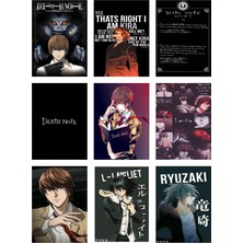 Light Yagami Death Note  Fotokart 9 Adet Kesilmiş  8*6 cm Pvc Kaplı Süper Hd Kaliteli Baskılı