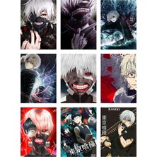 Kaneki Ken Fotokart 9 Adet Kesilmiş  8*6 cm Pvc Kaplı Süper Hd Kaliteli Baskılı Fotokart