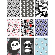 Panda Fotokart 9 Adet Kesilmiş  8*6 cm Pvc Kaplı Süper Hd Kaliteli Baskılı Fotokart