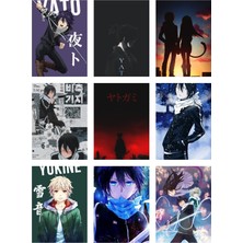Noragami Fotokart 9 Adet Kesilmiş  8*6 cm Pvc Kaplı Süper Hd Kaliteli Baskılı Fotokart